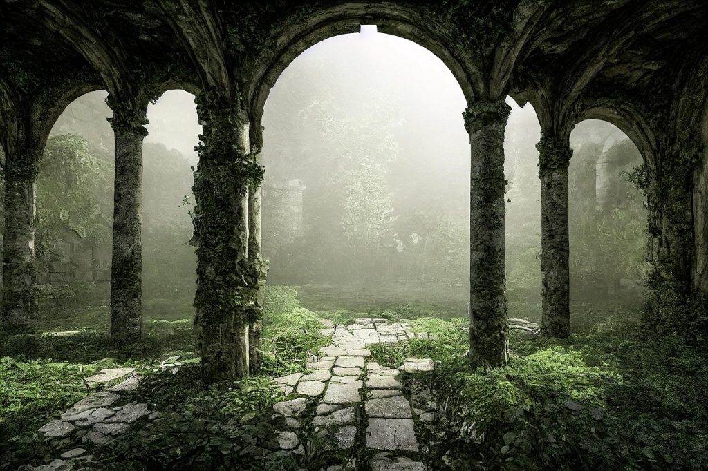 temple, overgrown, old, building, foggy, path, ruin, ai generated, temple, temple, temple, ai generated, ai generated, ai generated, ai generated, ai generated