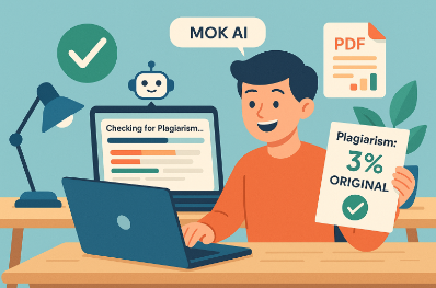 Pelajar menggunakan MOK AI untuk cek tugas